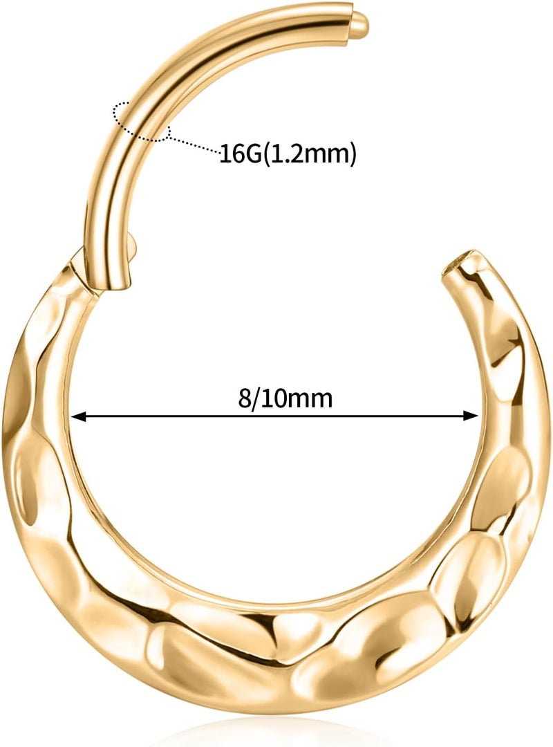FUNLMO Store 316L Surgical Steel Septum Ring Nose Ring Hoop Hypoallergenic Daith Cartilage Conch Tragus Rook Earlobe Piercing Jewerly for Women Men - Image 2